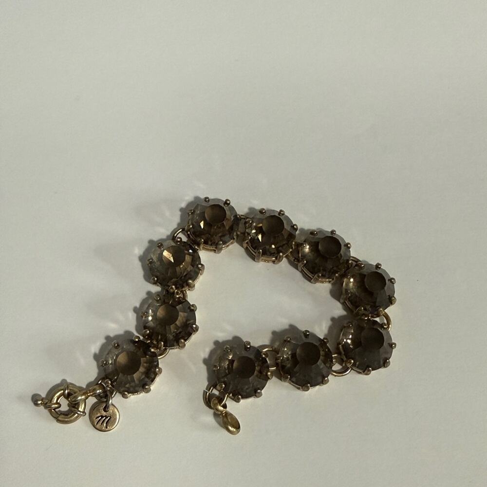 Madewell Smoky “Quartz” bracelet gold tone 8”